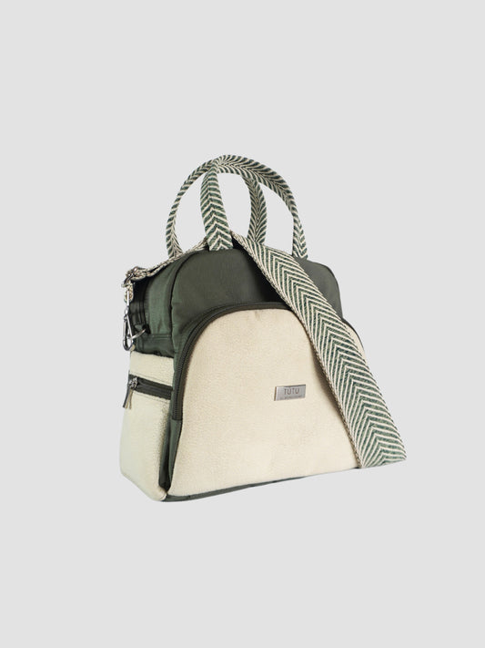 Bolso manos libres Nuba un clásico para guardar todo - Verde Militar