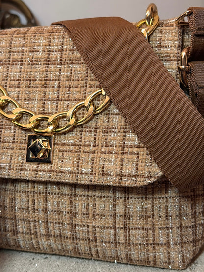 Manos libres francés en Tweed: Clásico y elegante - Miel