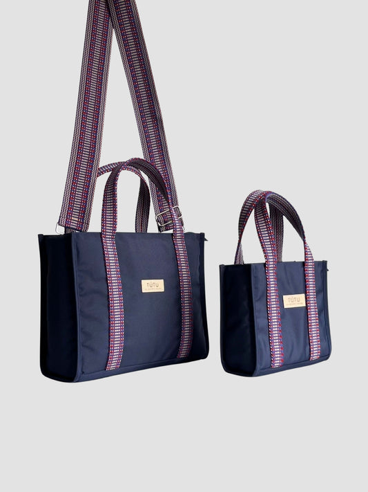 El emblemático bolso Tote bag PEQUEÑO - Azul oscuro