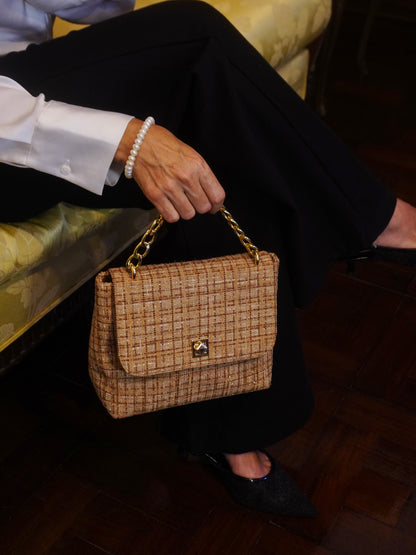 Manos libres francés en Tweed: Clásico y elegante - Miel