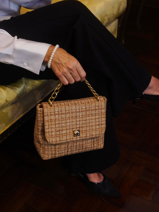 Manos libres francés en Tweed: Clásico y elegante - Miel