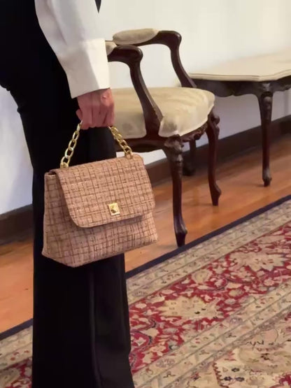 Manos libres francés en Tweed: Clásico y elegante - Miel